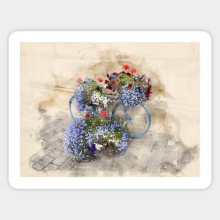 Exeter bicycle flowers Sticker